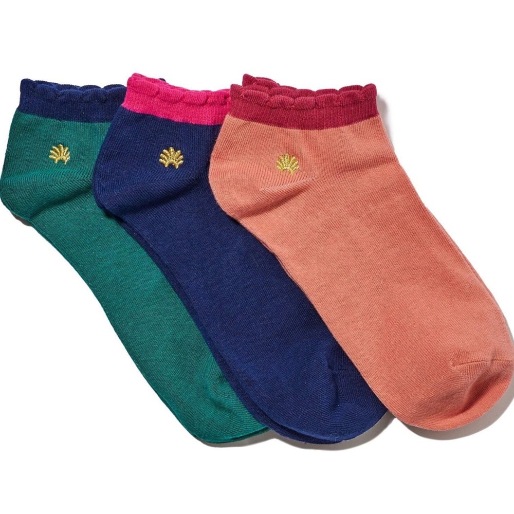 LELE SADOUGHI NWT AUTHENTIC MIDNIGHT FOREST SET OF 3 COUNTRY CLUB ANKLE SOCKS